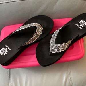 Silver Beaded Slides